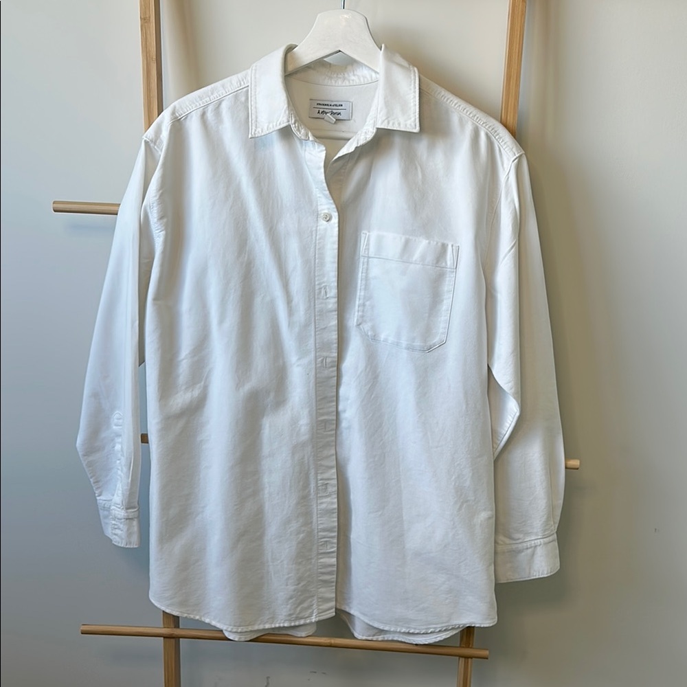 & Other Stories White Button Down Shirt Oversized Fit